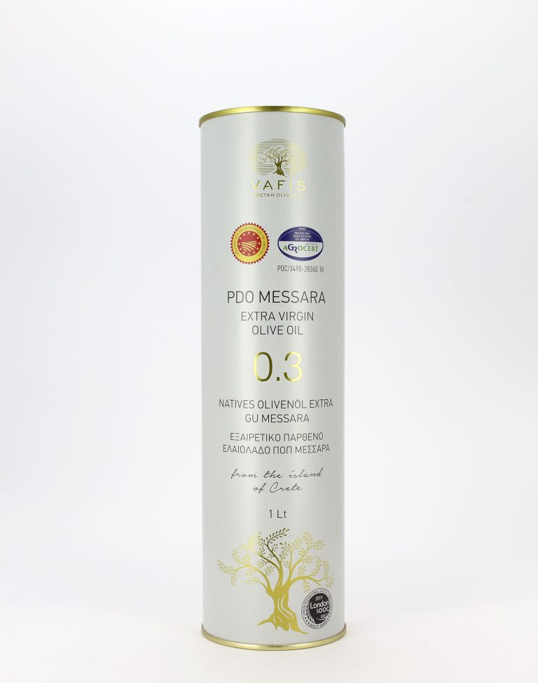 Vafis PDO Messara 0.3 Extra Virgin Olive Oil, 1L Tube