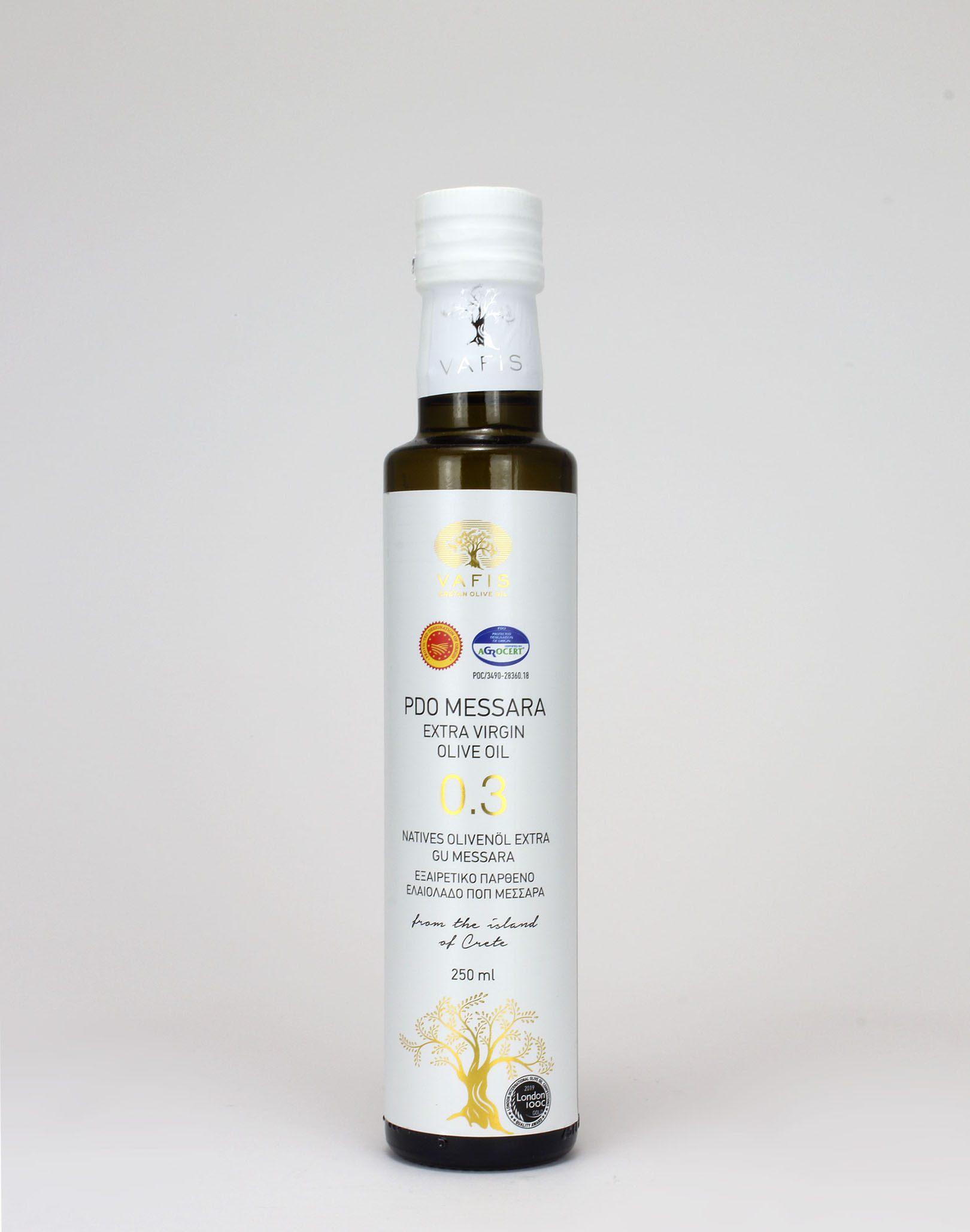 Vafis PDO Messara 0.3 Extra Virgin Olive Oil, 250ml Bottle