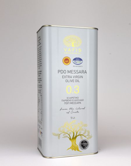 Vafis PDO Messara 0.3 Extra Virgin Olive Oil, 5L Tin